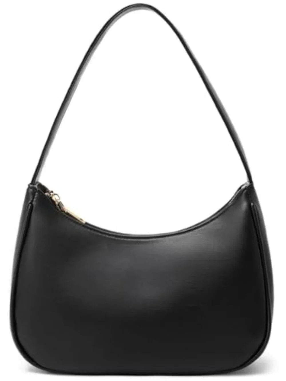 PU Leather Hobo Shoulder Bag with Zipper Closure, Mini Clutch Purse